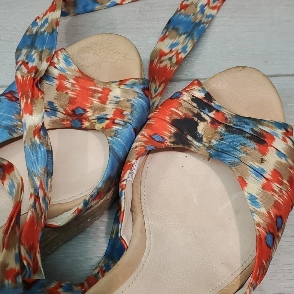 Ugg Australia Lucianna Espadrille Wedge Sandals Lace up Gladiator shoes sz 10